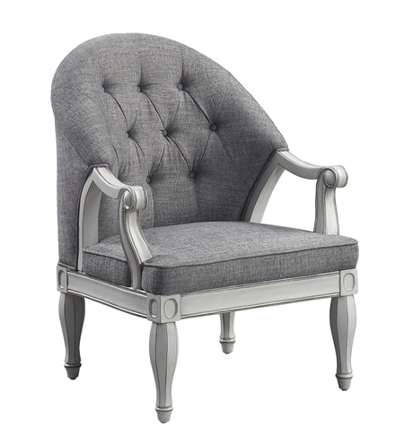 Gray Fabric Upholstered Wooden Seating Chair - Omega Lifestyles