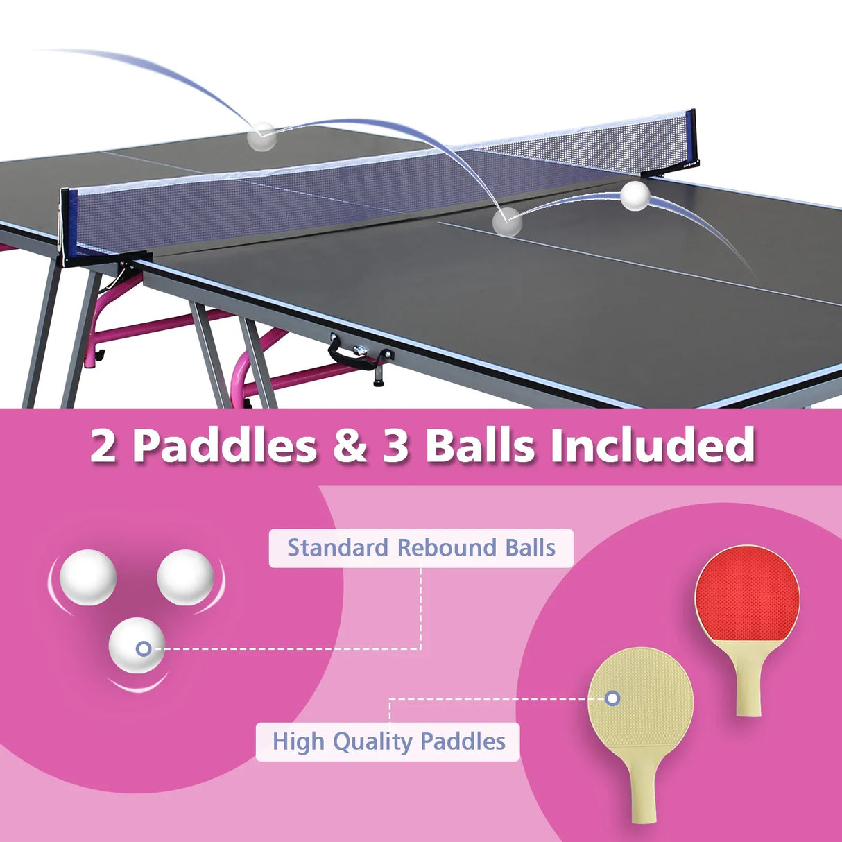 Foldable Portable 8x4 Ft Indoor Outdoor Table Tennis Table - Omega Lifestyles