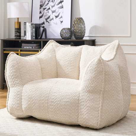Chenille Bean Bag Chair With Resilient Foam - Omega Lifestyles