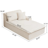 Corduroy Left Armrest Foam Filled Chaise Lounge Chair - Omega Lifestyles