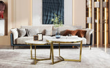 Modern Round Nesting 2-Piece White Marble Coffee Table Set - Sleep Galleria