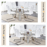 42-Inch Round Sintered Stone Dining Table With Chairs - Omega Lifestyles