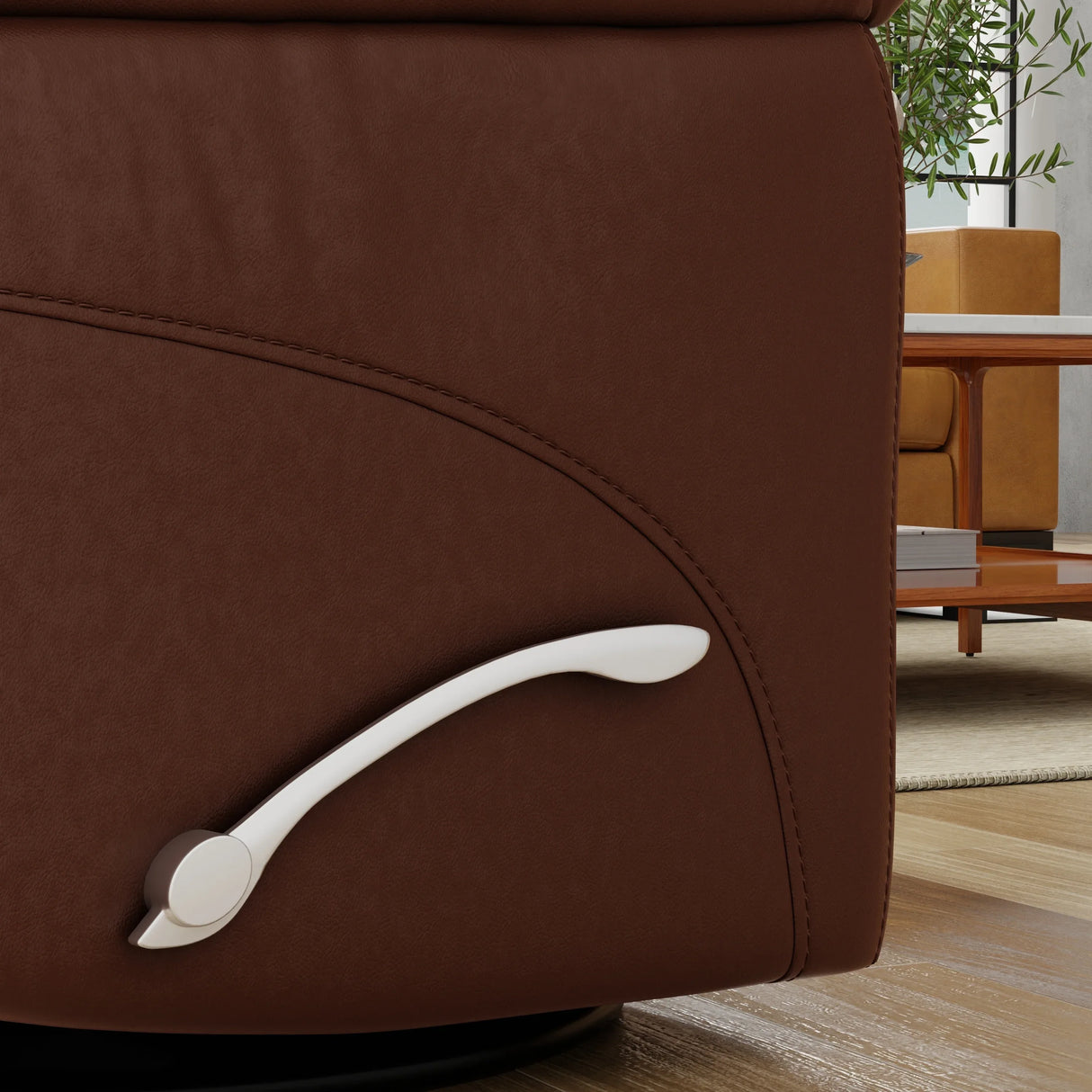 Swivel Glider Recliner With Manual Adjustable Headrest And Footrest - Omega Lifestyles