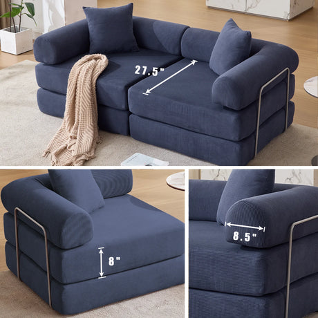 Modular Folding Convertible Corduroy Sofa Bed - Omega Lifestyles