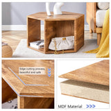 Hexagonal MDF Storage Coffee Table With Pattern - Omega Lifestyles