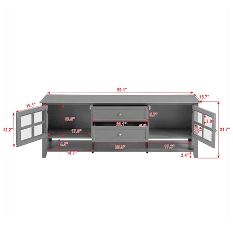 Modern Grey MDF TV Stand With Storage Cabinet - Sleep Galleria