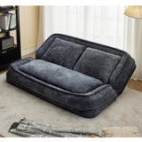 Convertible Adjustable Chenille Loveseat Lazy Sofa Bed - Omega Lifestyles