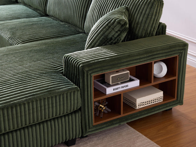 Convertible Corduroy Fabric Oversized Double Lounge Sofa Chair - Omega Lifestyles