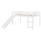 Twin Solid Wood Loft Bed With Ladder And Slide - Omega Lifestyles