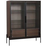 Modern Minimalist LED Curio Cabinet With Tempered Glass Doors - Omega Lifestyles