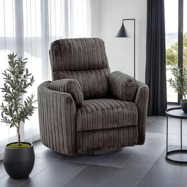Contemporary Chocolate Brown Power Recliner Glider Chair - Omega Lifestyles