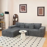 Modular Plush Corduroy Sectional Sofa With Chaise - Omega Lifestyles