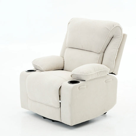 Ivory Remote-Controlled Heated Massage Assistive Recliner - Omega Lifestyles