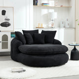 Oversized Chenille Memory Foam Bean Bag Sofa With Pillows - Omega Lifestyles