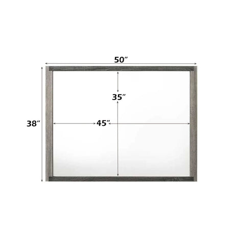 Transitional Gray Synthetic Wood Wall Mirror 50-Inch - Omega Lifestyles