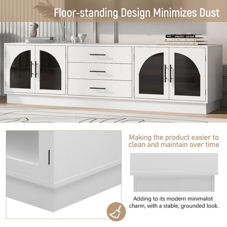 Modern Minimalist White MDF TV Stand With Storage - Sleep Galleria