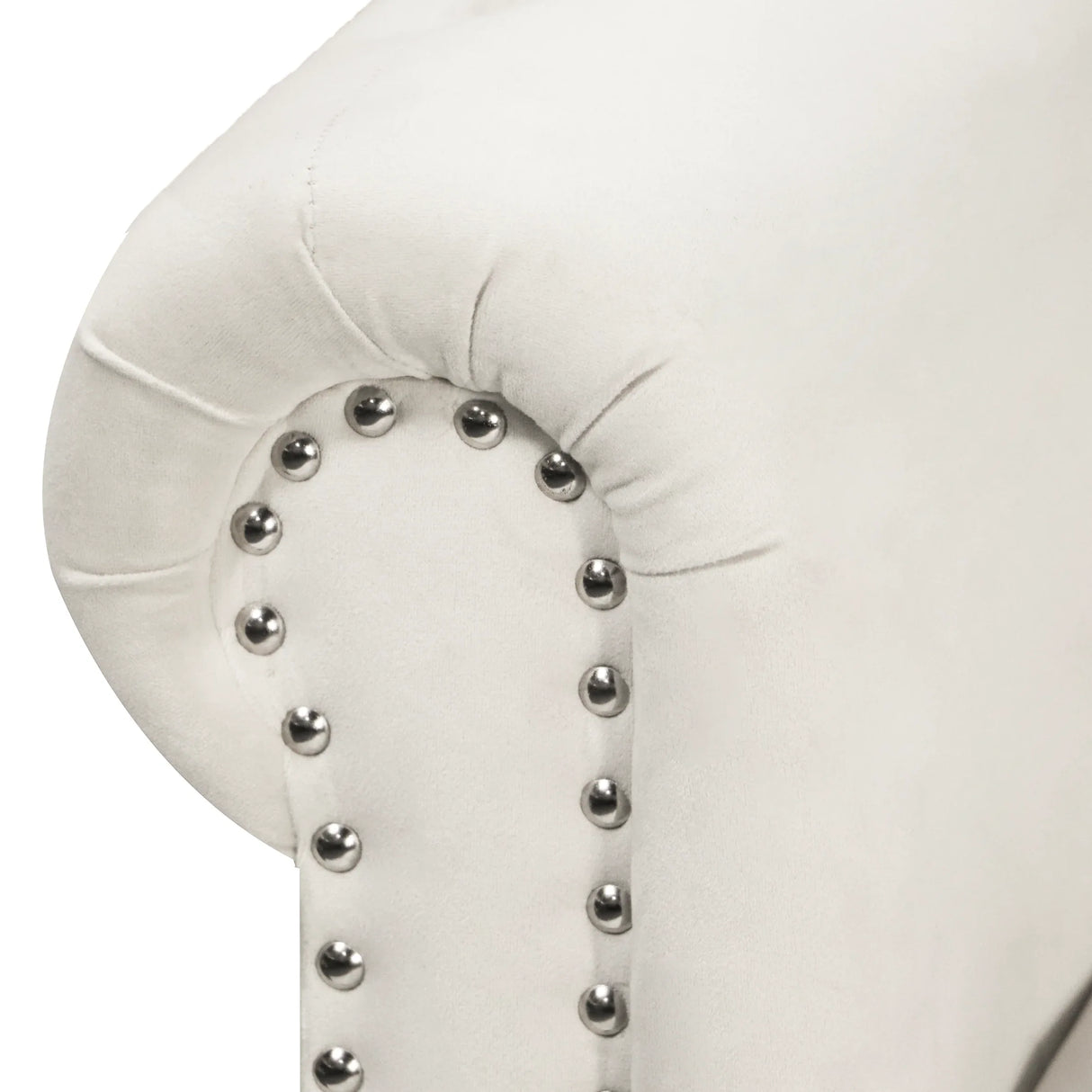 Beige Velvet Classic Storage Chaise Lounge Chair - Omega Lifestyles