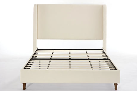 California King Contemporary Boucle Upholstered Bed Frame - Omega Lifestyles