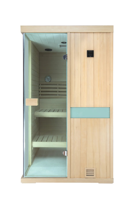 Two-Person Canadian Hemlock Wooden Indoor Steam Sauna Room - Omega Lifestyles