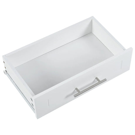 Fluted Rubber Wood Kitchen Island With Tilt-Out Trash Can - Omega Lifestyles