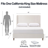 California King Upholstered Bed Frame With 54-Inch Chenille Headboard - Omega Lifestyles