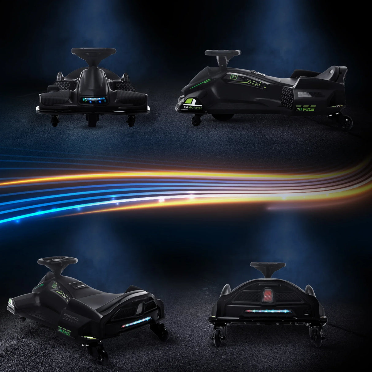 Electric Drift Go Kart With Music And Colorful Lights - Omega Lifestyles