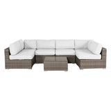 All-Weather 7-Piece Grey Mix Wicker Outdoor Lounge Set - Omega Lifestyles