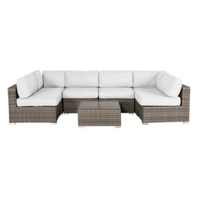 All-Weather 7-Piece Grey Mix Wicker Outdoor Lounge Set - Omega Lifestyles