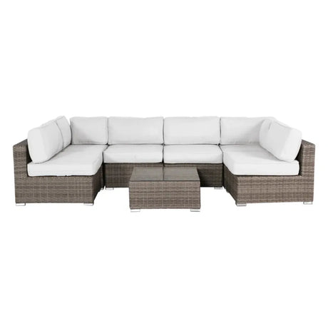 All-Weather 7-Piece Grey Mix Wicker Outdoor Lounge Set - Omega Lifestyles