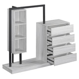Wardrobe With Four Drawers Three Shelves MDF Metal - Omega Lifestyles