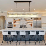 Rectangular Water Ripple Crystal Glass 10-Light Chandelier - Omega Lifestyles