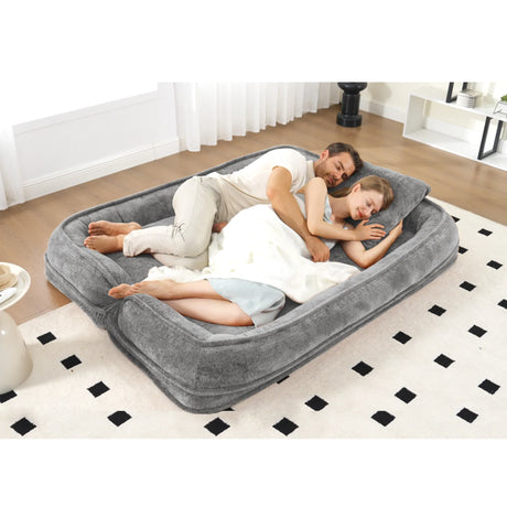 Medium-Soft Adjustable Loveseat Lazy Sofa With Chenille Upholstery - Omega Lifestyles