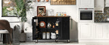 Farmhouse Kitchen Island Cart With Power Outlet - Omega Lifestyles