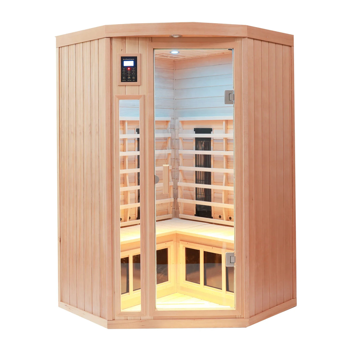 Far Infrared Indoor Solid Wood Pentagonal Sauna Room - Omega Lifestyles