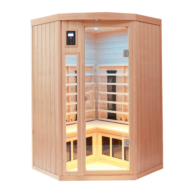 Far Infrared Indoor Solid Wood Pentagonal Sauna Room - Omega Lifestyles