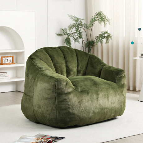 High-Density Foam Faux Fur Bean Bag Chair - Omega Lifestyles