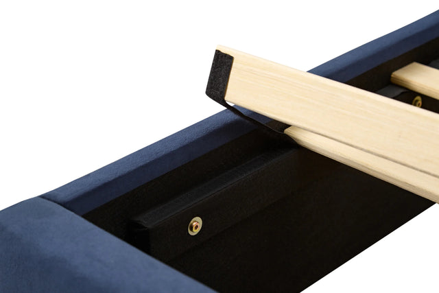 Queen Modern Velvet Upholstered Platform Bed Frame - Omega Lifestyles