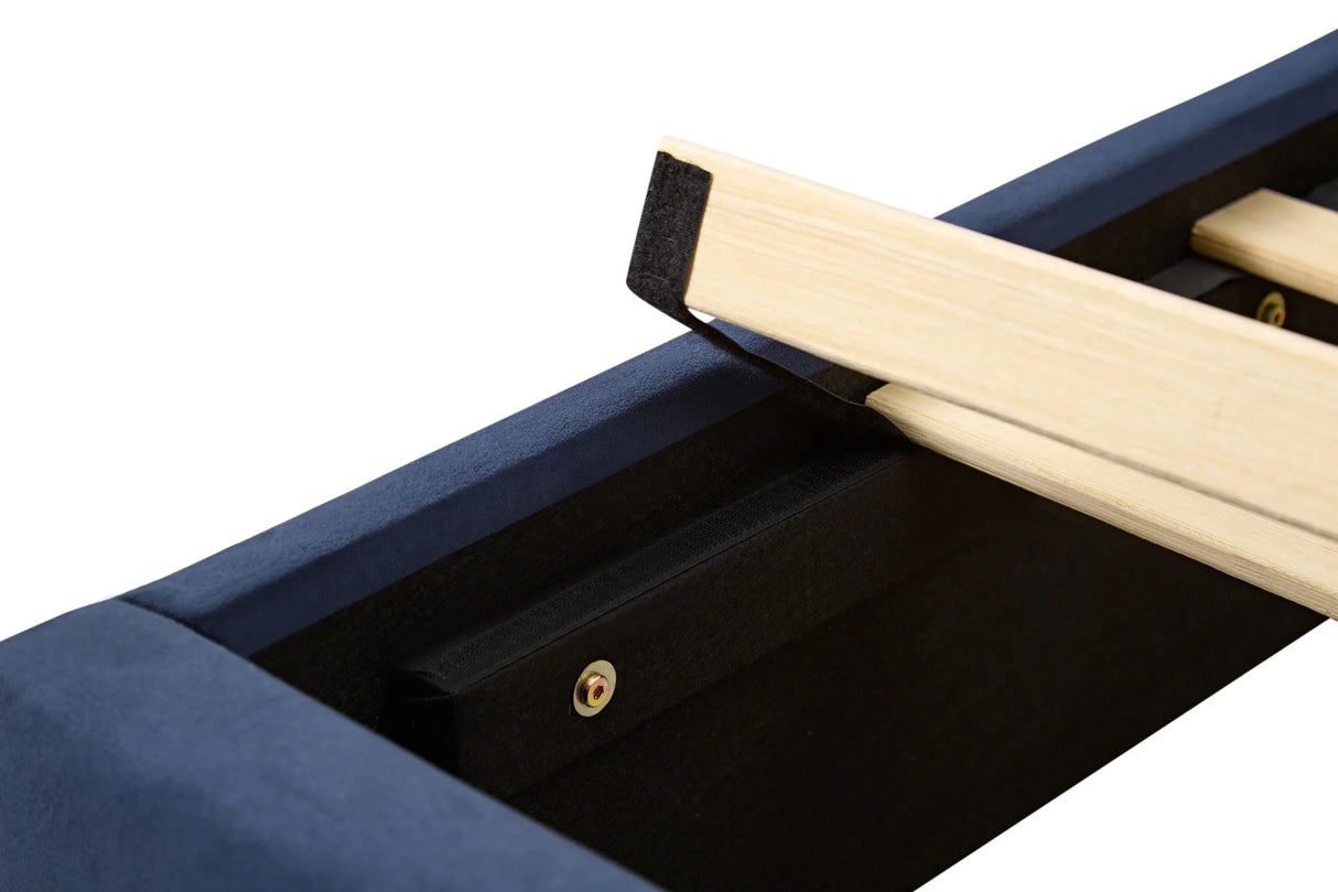 King Velvet Upholstered Bed Frame With LED Lights - Omega Lifestyles