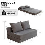 Foldable Corduroy 2-Seat Sofa Bed With Lumbar Pillow - Omega Lifestyles