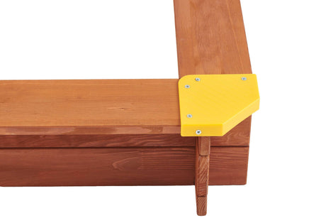 Wooden Kids Sandbox With Adjustable Canopy And Black Liner - Omega Lifestyles