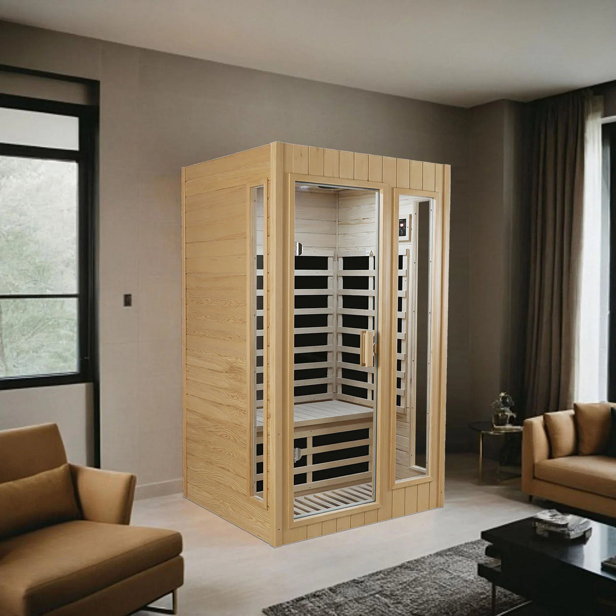 Two-Person Hemlock Far Infrared Indoor Sauna Room - Omega Lifestyles