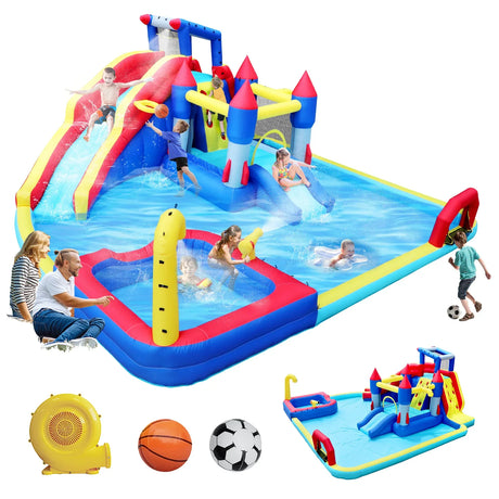 10-Inch Multicolor Oxford Fabric Inflatable Water Park Playground - Omega Lifestyles