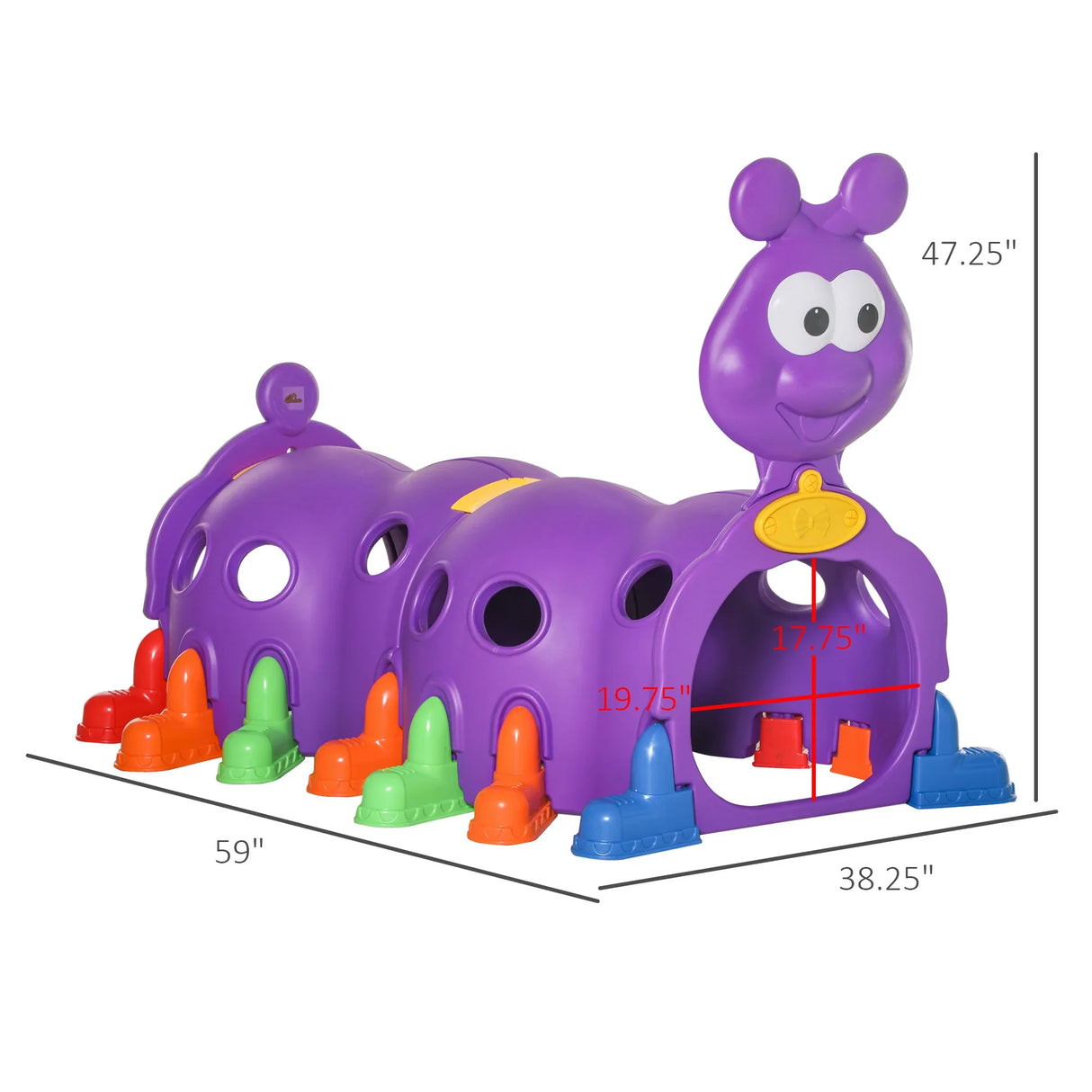 Kids Plastic Caterpillar Climbing Tunnel Play Structure Indoor Outdoor - Omega Lifestyles