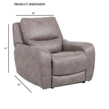 Contemporary Power Recliner Brown Hardwood Frame Oversized Seat - Omega Lifestyles