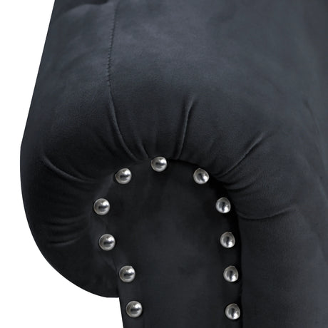 Classic Velvet Storage Chaise Lounge With Pillow - Omega Lifestyles