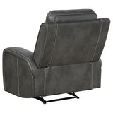 Grey Upholstered Plush Foam Recliner Chair - Omega Lifestyles