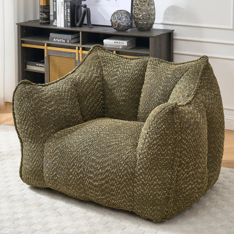 Chenille Bean Bag Chair With Resilient Foam - Omega Lifestyles