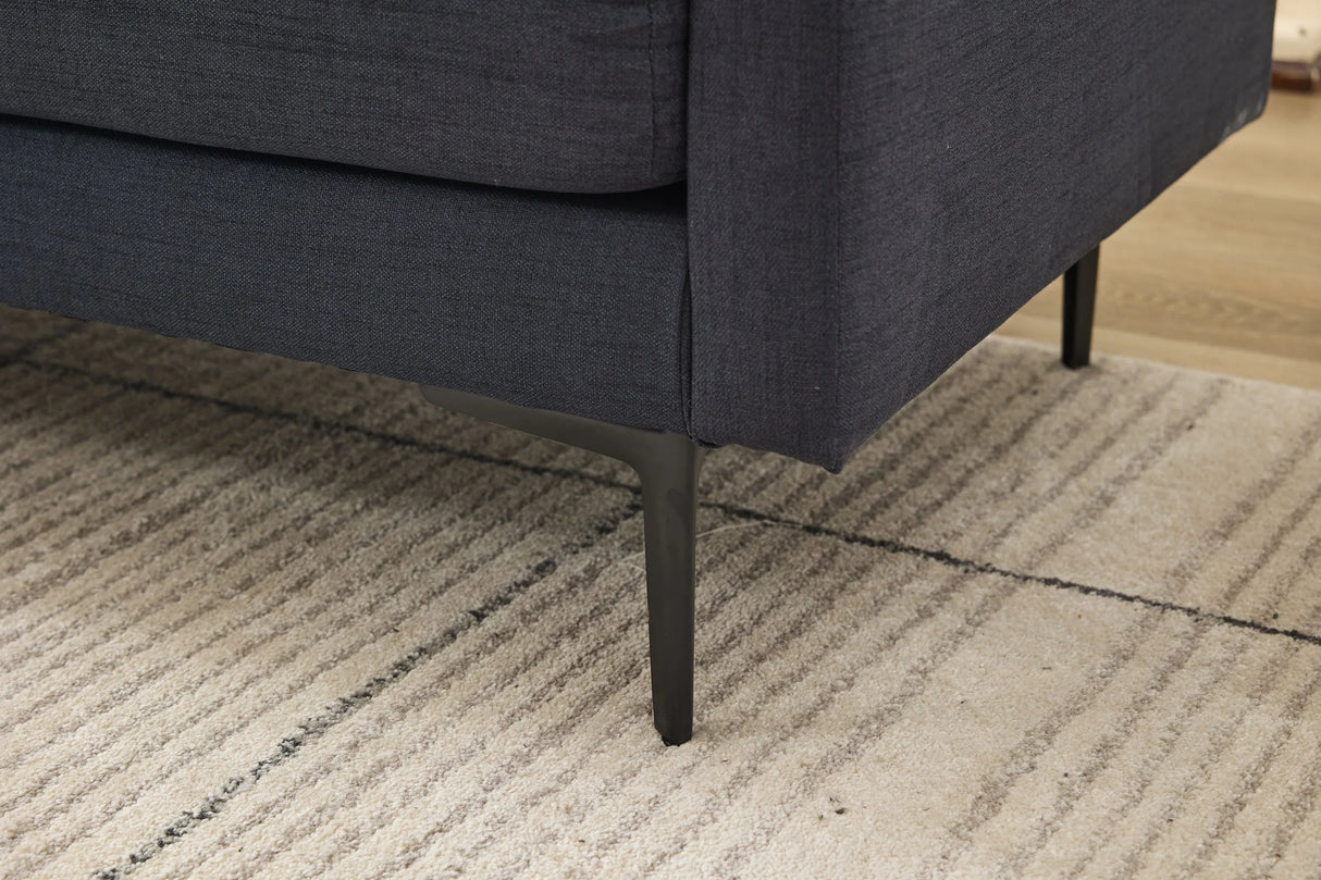 L-Shaped Grey Linen 6-Seat Convertible Sofa With Pillows - Omega Lifestyles