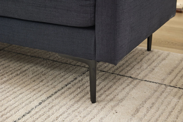 L-Shaped Grey Linen 6-Seat Convertible Sofa With Pillows - Omega Lifestyles