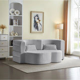 Full Size Plush Corduroy Folding Sleeper Sofa Bed With Pillows - Omega Lifestyles